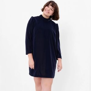 Gap Mock Neck Velvet Long Sleeve Mini Dress